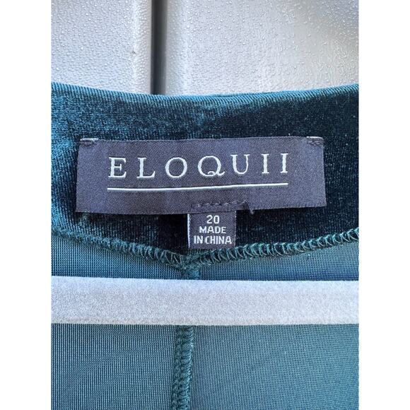 NWT Eloquii Velvet Cocktail Wrap Dress With Tie Hi Low Hem Emerald Green Size 20 - Picture 10 of 13